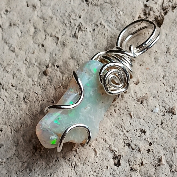 Australian Opal Pendant Lightning Ridge Sterling Silver Double Sided - Picture 10 of 14